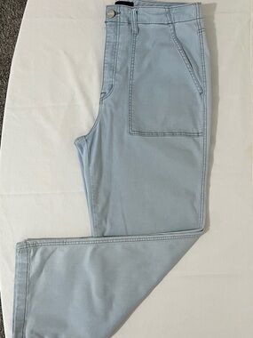 Sanctuary Light Powder Blue High-Waist Pocket Flare Cropped pants